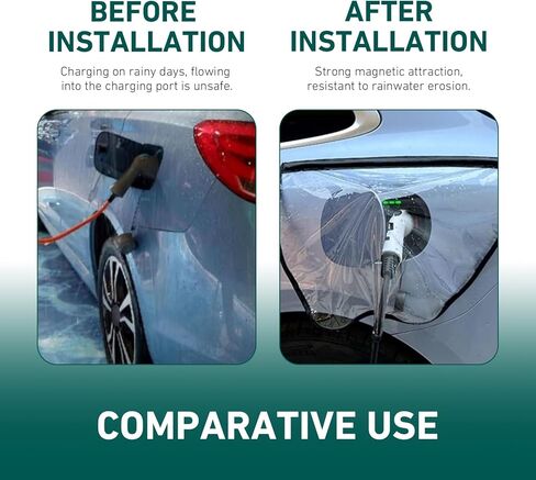 EV Charger Port Cover, Magnetic All-Weather Protection Car Charger Plug Rain Cover, PVC HD Transparent Electric Charging Gun Covers, Universal for Most Electric Vehicles in Kuwait