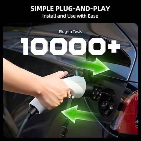 Portable Level 1 EV Charger 15A 110V, NEMA 5-15 Plug Charging Kit with 25FT Cable, Adjustable Current & Delay Timer, Home & Outdoor Portable EV Charger for All J1772 EVs and Hybrid Cars in Saudi Arabia