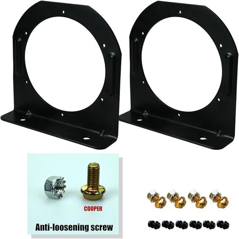 2Pcs 4" Inch Trailer Light Mounting Bracket for 4" Inch Round LED Tail Light w/2.5 mm Black Powder Coated Steel, for Boat Truck Flush Mount w/Hardware kit Installation in Kuwait