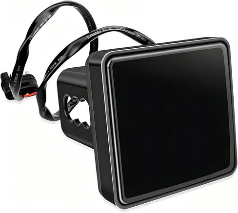 15 LED Red Lens Brake Light Trailer Hitch Cover, Universal Fit 2 Inch Receiver, Super Bright Square Tail Light, Trailer Towing External Accessories for Most SUV RVs (Smoked Lens Red Light) in Saudi Arabia