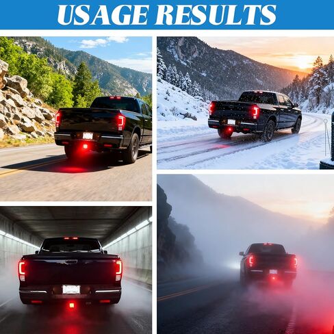 15 LED Red Lens Brake Light Trailer Hitch Cover, Universal Fit 2 Inch Receiver, Super Bright Square Tail Light, Trailer Towing External Accessories for Most SUV RVs (Smoked Lens Red Light) in Saudi Arabia