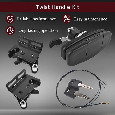 113436 Truck Cap Twist Handle that Fit for Leer Truck Caps 100XQ, 100XL, 100XR, TSC700 with Striker Latches, Cables, 2 Keys Replace 83514 83515 (Black) in Kuwait