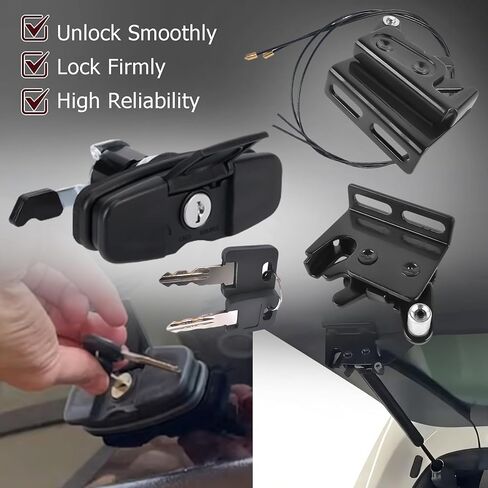 113436 Truck Cap Twist Handle that Fit for Leer Truck Caps 100XQ, 100XL, 100XR, TSC700 with Striker Latches, Cables, 2 Keys Replace 83514 83515 (Black) in Kuwait