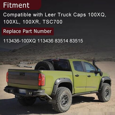 113436 Truck Cap Twist Handle that Fit for Leer Truck Caps 100XQ, 100XL, 100XR, TSC700 with Striker Latches, Cables, 2 Keys Replace 83514 83515 (Black) in Kuwait