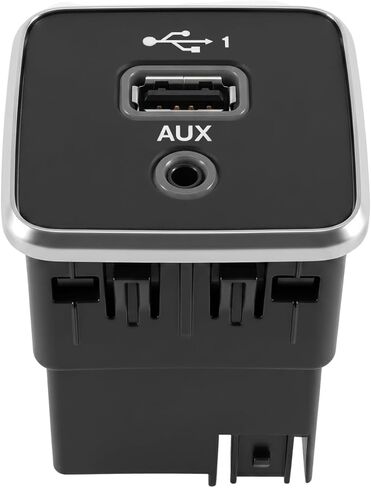 مقبس منفذ شحن USB AUX 5XG28DX9AD مناسب لسيارة Jeep Compass Cherokee 2017-2021، وحدة التحكم المركزية الأمامية للسيارة USB شحن ووحدة مقبس إدخال الصوت AUX استبدال 53224228 53223309 in Kuwait
