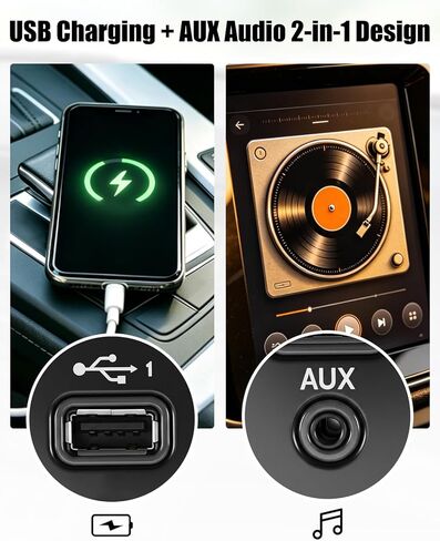 مقبس منفذ شحن USB AUX 5XG28DX9AD مناسب لسيارة Jeep Compass Cherokee 2017-2021، وحدة التحكم المركزية الأمامية للسيارة USB شحن ووحدة مقبس إدخال الصوت AUX استبدال 53224228 53223309 in Kuwait