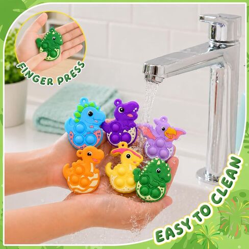 30 PCS Mini Dinosaur Pop Keychains for Kids, Bulk Pop Fidget Toys for Dinosaur Party Favors, Goodie Bags, Classroom Prizes, Treasure Box Rewards and Pinata Fillers in Saudi Arabia