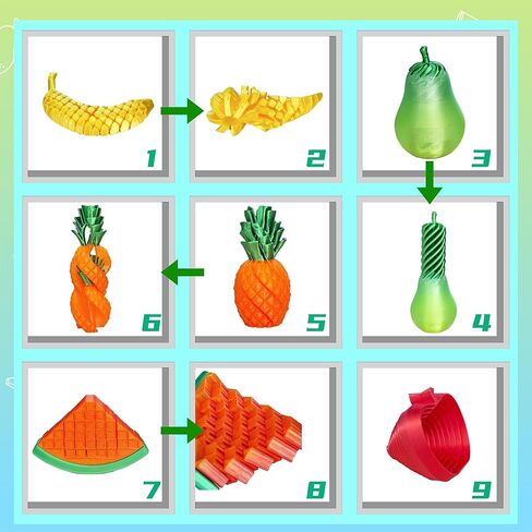 3D Printed Fruit Fidget Toys Sensory Stress Relief Anxiety Toys for Adults Kids, Bulk Set Cool Desk Toys, 5 Pack Fidget Toys Stuff for Boys Girls, Office ADHD Autism Gifts Stocking Stuffers in Saudi Arabia
