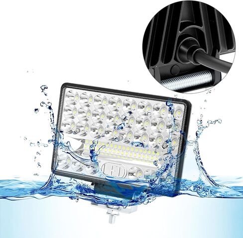 قضبان إضاءة LED للمعدات الثقيلة 5 بوصة من QWORK، 2 حزمة من قضبان إضاءة السيارات 26,000LM، ضوء عمل LED لاسلكي، أضواء فيضان محمولة قابلة للتعديل، 12 فولت 24 فولت in Kuwait