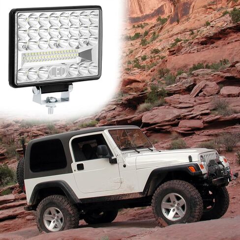 قضبان إضاءة LED للمعدات الثقيلة 5 بوصة من QWORK، 2 حزمة من قضبان إضاءة السيارات 26,000LM، ضوء عمل LED لاسلكي، أضواء فيضان محمولة قابلة للتعديل، 12 فولت 24 فولت in Kuwait