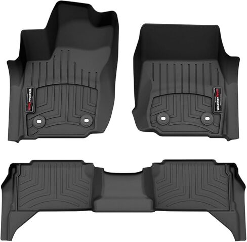 بطانات أرضية مخصصة من WeatherTech لسيارة Toyota Tacoma - الصف الأول والثاني (441846-1-3)، أسود in Kuwait