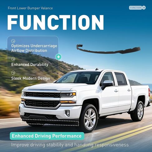 ALMULOO Front Bumper Valance Compatible with 2016-2018 Chevy Chevrolet Silverado 1500 & 2019 Chevy Chevrolet Silverado 1500 LD Replacement for GM1092250 23496677 in Kuwait