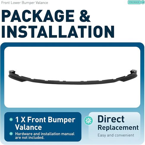 ALMULOO Front Bumper Valance Compatible with 2016-2018 Chevy Chevrolet Silverado 1500 & 2019 Chevy Chevrolet Silverado 1500 LD Replacement for GM1092250 23496677 in Kuwait