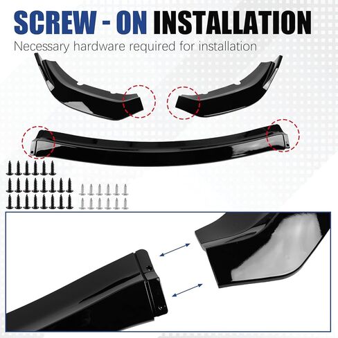 Front Bumper Lip Splitter Compatible with 2020-2023 Dodge Charger SRT Hellcat Scat (Only Widebody), Gloss Black Air Dam Spoiler Lower Chin 3Pcs Fits in Kuwait