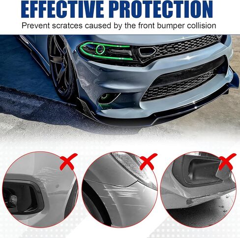 Front Bumper Lip Splitter Compatible with 2020-2023 Dodge Charger SRT Hellcat Scat (Only Widebody), Gloss Black Air Dam Spoiler Lower Chin 3Pcs Fits in Kuwait