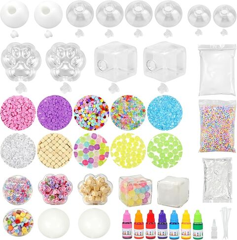 DIY Stress Ball Making Kit - 12 TPR Skins - Immersive Asmr Ball Squishy kit- Craft Kits Stress Balls - Crunchy Stress Ball - Handmade Make Your Own Stress Balls Kit for Adults in Saudi Arabia
