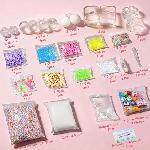 DIY Stress Ball Making Kit - 12 TPR Skins - Immersive Asmr Ball Squishy kit- Craft Kits Stress Balls - Crunchy Stress Ball - Handmade Make Your Own Stress Balls Kit for Adults in Saudi Arabia