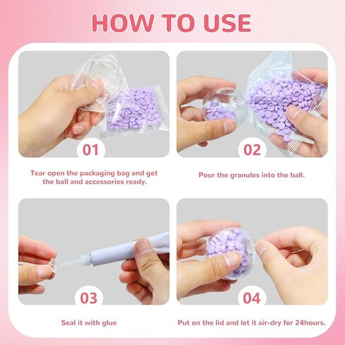 DIY Stress Ball Making Kit - 12 TPR Skins - Immersive Asmr Ball Squishy kit- Craft Kits Stress Balls - Crunchy Stress Ball - Handmade Make Your Own Stress Balls Kit for Adults in Saudi Arabia
