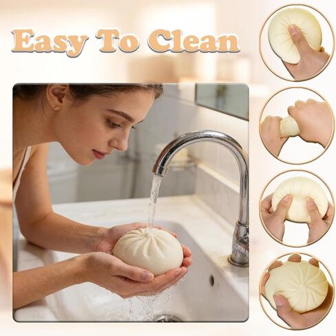 2 Pcs Large Dumpling Squishy Mystery Box, Squishies Dumplings Squeeze Stress Balls for Kids & Adults, Slow Rising Squishy Sensory Fidget Toys for Anxiety Relief (White) in Saudi Arabia