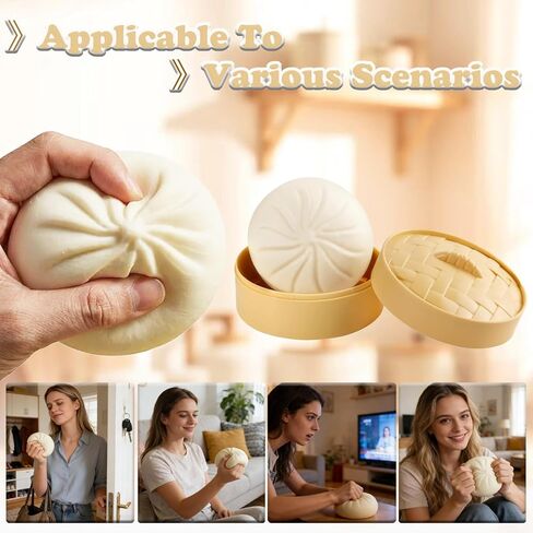 2 Pcs Large Dumpling Squishy Mystery Box, Squishies Dumplings Squeeze Stress Balls for Kids & Adults, Slow Rising Squishy Sensory Fidget Toys for Anxiety Relief (White) in Saudi Arabia