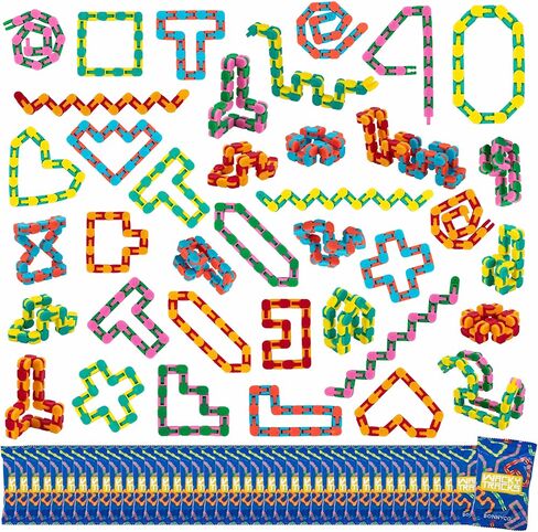 مجموعة BONNYCO Wacky Tracks Pack 40 10.6 بوصة ألعاب تململ سلسلة النقر للأطفال من سن 3 إلى 12 عامًا. هدايا حفلات أعياد الميلاد، جوائز صندوق كنز الفصل الدراسي، حشوات حقائب الهدايا، ألعاب حسية للتوحد in Kuwait