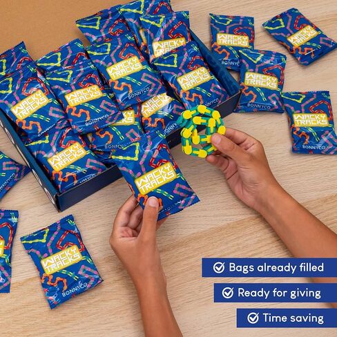 مجموعة BONNYCO Wacky Tracks Pack 40 10.6 بوصة ألعاب تململ سلسلة النقر للأطفال من سن 3 إلى 12 عامًا. هدايا حفلات أعياد الميلاد، جوائز صندوق كنز الفصل الدراسي، حشوات حقائب الهدايا، ألعاب حسية للتوحد in Kuwait