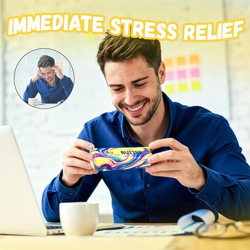Butter Squishy, 2026 Newest Slow Rising Soft Squeeze Toy ,Realistic Butter Stick with Rainbow Wave, Non-Stick TPR for Office Desk Decor, Party Gift, Anxiety Stress Relief for Adults Kids (2PCSB#) in Kuwait