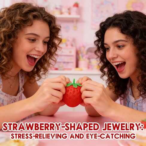 2pcs Squeezable Strawberry Toy,Squeezable Fruit Ball Realistic Strawberry Model Squishy Ultra Moldable Slow Rise Party Favor Pressure Release,Suitable for Adult use in Offices and Homes in Kuwait