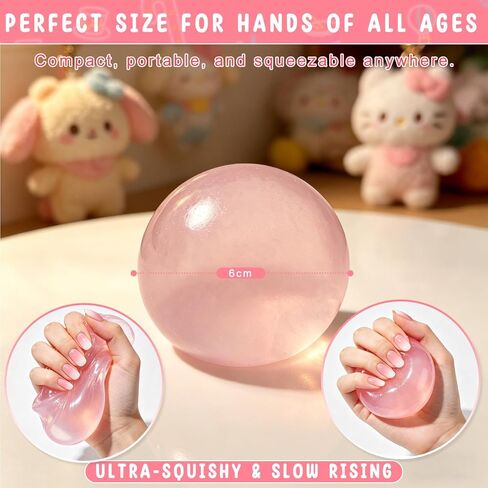 Coconut Oil Stress Ball, Slow Rising Coconut Oil Squishy, 2026 New Coconut Oil Stress Ball, Non-Sticky Easy to Clean Improving Focus Easing Tension (Blue+Pink) in Saudi Arabia