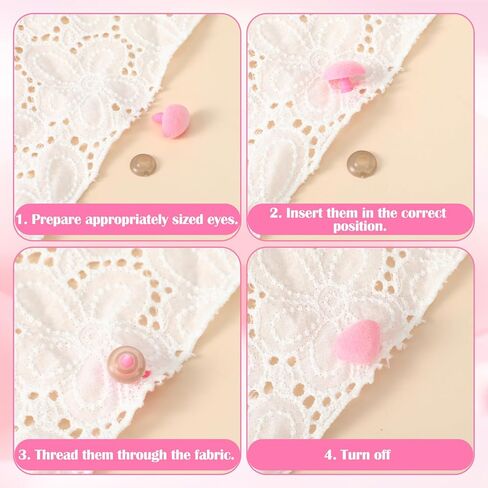 32 Pcs 11/15/17/18mm Safety Noses, Plastic Safety Noses for Amigurumi with Washers, Puppet Plush Crochet Nose Pink Black Craft Nose for Craft Accessories in Saudi Arabia