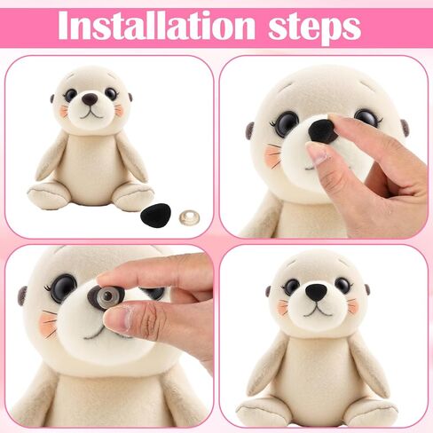 32 Pcs 11/15/17/18mm Safety Noses, Plastic Safety Noses for Amigurumi with Washers, Puppet Plush Crochet Nose Pink Black Craft Nose for Craft Accessories in Saudi Arabia