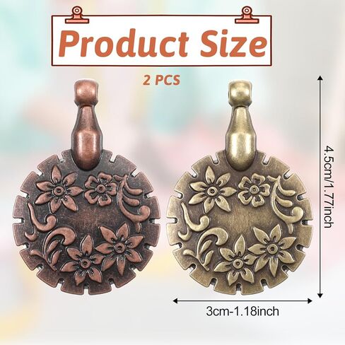 2 Pcs Yarn Cutter Pendant Antique Metal Pendant Thread Cutter Necklace Round Shape Craft Cutting Tools for DIY Sewing Tools Knitting Supplies (Antique Gold Silver) in Kuwait