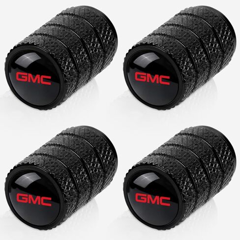 Tire Valve Stem Caps for GMC Series Metal Car Wheel Air caps Auto Valve Stem Caps Accessories 4 Pcs Black in Kuwait