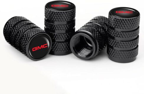 Tire Valve Stem Caps for GMC Series Metal Car Wheel Air caps Auto Valve Stem Caps Accessories 4 Pcs Black in Kuwait