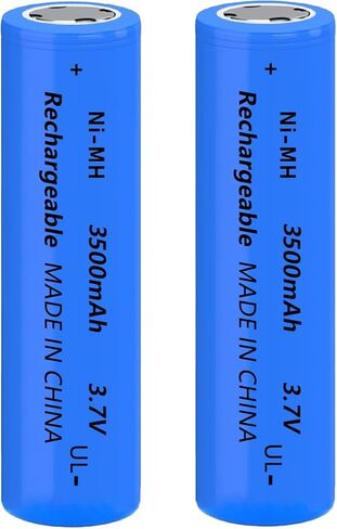 2Pack 3500 mAh Battery Ni-MH Rechargeable, Flat Top NiMH Batteries, High Capacity Battery for LED Flashlight, Headlamp,Camera, RC Car, Mini Fans, etc, with Storage Box, Blue in Saudi Arabia