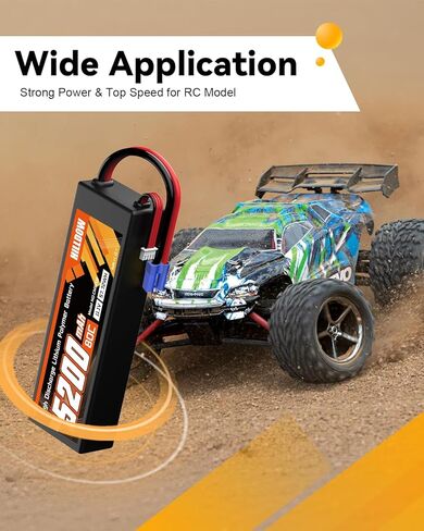 Hilldow 5200mAh 11.1V RC Battery 80C 3S Lipo Battery with EC5 Hard Case for RC Vehicles Car Buggy Truggy Airplane Drone(2packs) in Kuwait