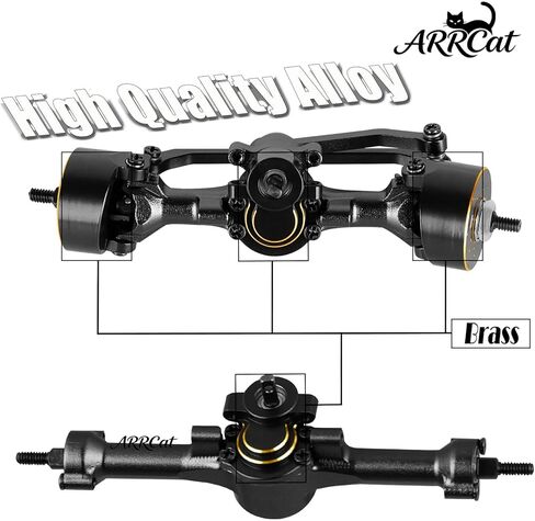 Front Rear Axles Upgrades Part for 1/30 SCX30 Chev rolet K10/Jeep Wrangler JLU 4X4/F0rd Bronco 4X4 RC Crawler,AXI-2260T1/AXI-2261T2/AXI-2048T1,Alloy Axles w/Knuckles Weight & Links,Black in Saudi Arabia