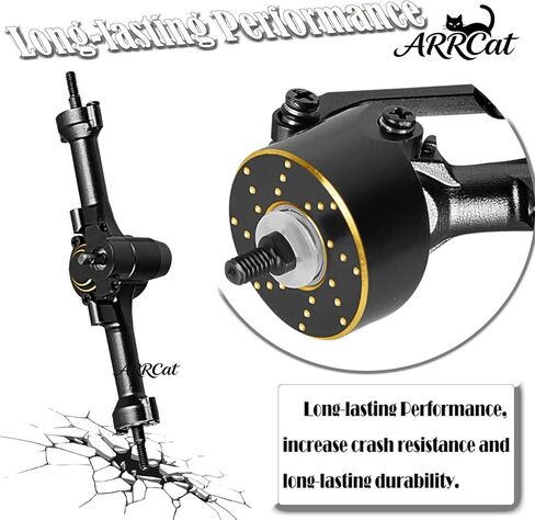 Front Rear Axles Upgrades Part for 1/30 SCX30 Chev rolet K10/Jeep Wrangler JLU 4X4/F0rd Bronco 4X4 RC Crawler,AXI-2260T1/AXI-2261T2/AXI-2048T1,Alloy Axles w/Knuckles Weight & Links,Black in Saudi Arabia
