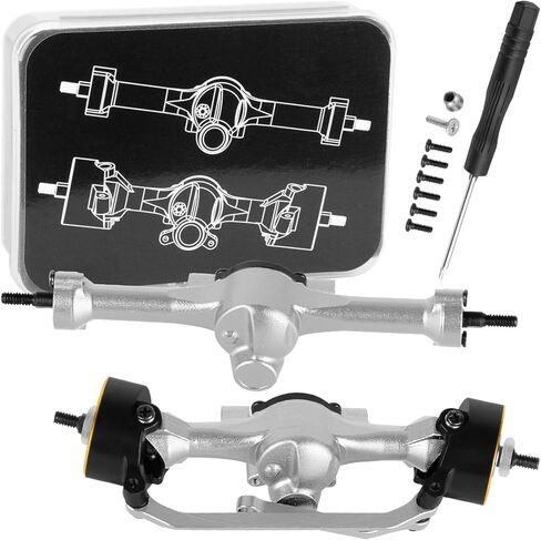 Front Rear Axles Upgrades Part for 1/30 SCX30 Chev rolet K10/Jeep Wrangler JLU 4X4/F0rd Bronco 4X4 RC Crawler,AXI-2260T1/AXI-2261T2/AXI-2048T1,Alloy Axles w/Knuckles Weight & Links,Black in Saudi Arabia
