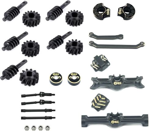 Hobby Brass Axle Brass Tungsten Steel Kunckles +4.9mm Weight 12/13/14/16T Gear for SCX30 rc Parts Upgrade Part (Brass add 4.9mm Axle 5set Gear) in Kuwait