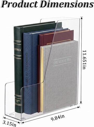 قطعتان من حامل الملفات الرأسي، منظم مكتب من الأكريليك الشفاف للمكتب، رف حامل ملفات المجلات الأكريليك، صناديق تخزين المستندات البلاستيكية للمجلات والمجلدات وأجهزة الكمبيوتر المحمولة والأظرف، موفرة للمساحة للمكتب in Kuwait