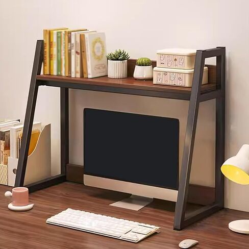 Multi-Functional White Top Organizer Shelf - DIY Storage Rack & Office Bookshelf for Efficient Workspace Management - Ideal for Home & Office Organization (Walnut 115 * 32 * 90cm) in Kuwait