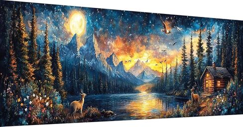 YALKIN Paint by Numbers Kit for Adults, Landscape Large Adults'paint-by-Number Kits on Canvas, DIY Acrylic Oil Painting by Numbers Kits, Perfect for Home Decor, Gifts 30x90CM /11.8x35.4in in Kuwait