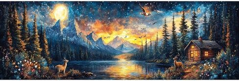 YALKIN Paint by Numbers Kit for Adults, Landscape Large Adults'paint-by-Number Kits on Canvas, DIY Acrylic Oil Painting by Numbers Kits, Perfect for Home Decor, Gifts 30x90CM /11.8x35.4in in Kuwait