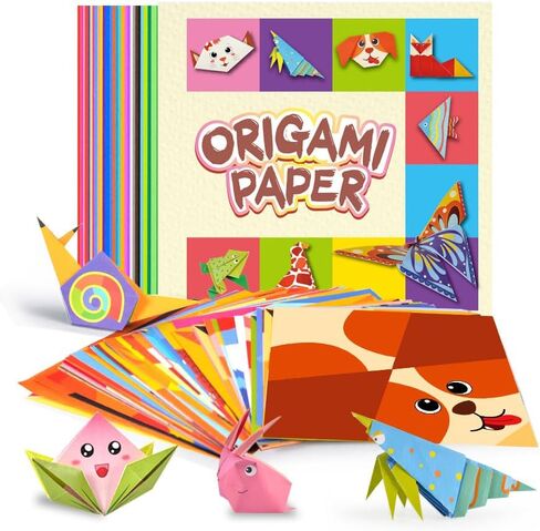 54 PCS 3D Animal Origami Paper Set, Kids Craft Kit with 27 Patterns & Instruction Book, 14x14cm Colorful Double-Sided Folding Paper for Children Arts Projects, Educational Toys Gifts for Age 3+ in Kuwait