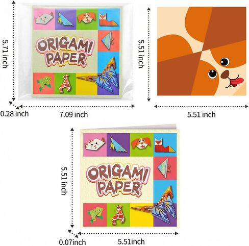 54 PCS 3D Animal Origami Paper Set, Kids Craft Kit with 27 Patterns & Instruction Book, 14x14cm Colorful Double-Sided Folding Paper for Children Arts Projects, Educational Toys Gifts for Age 3+ in Kuwait