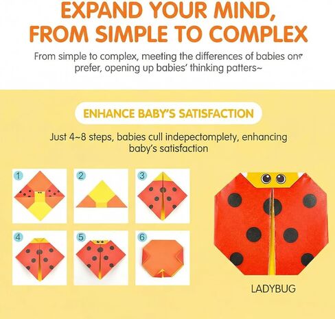 54 PCS 3D Animal Origami Paper Set, Kids Craft Kit with 27 Patterns & Instruction Book, 14x14cm Colorful Double-Sided Folding Paper for Children Arts Projects, Educational Toys Gifts for Age 3+ in Kuwait