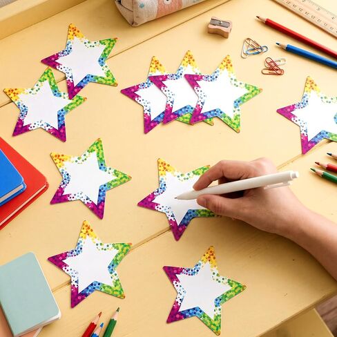 ReliThick 200 قطعة من القصاصات النجمية لديكور الفصل الدراسي 3.5 بوصة لوحة إعلانات ورقية نجمة ديكور DIY Craft Office School Projects لوازم الحفلات العودة إلى المدرسة الديكور in Kuwait