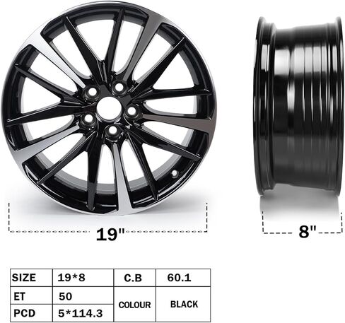 Car Rim Fits for Toyota Camry 2018-2022, 19"x8" Car Wheel Replacement, 19 Inch Rims, 5x114.3 Bolt Pattern, ET50 Offset, 60.1mm Hub Bore, 1 Set in Saudi Arabia