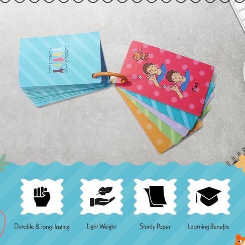ASL First Word Flash Cards – American Sign Language Learning Cards for Beginners, Parents, Teachers & Speech Therapy, Visual Communication Training Aid in Kuwait